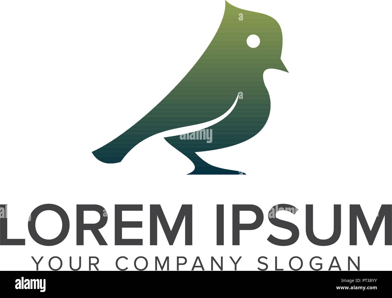 Green bird logo design modello di concetto Illustrazione Vettoriale