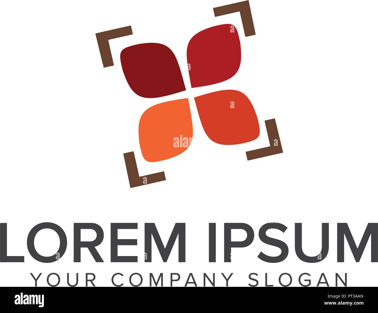 Acquisire il logo a foglia. la fotografia il concept design template Illustrazione Vettoriale