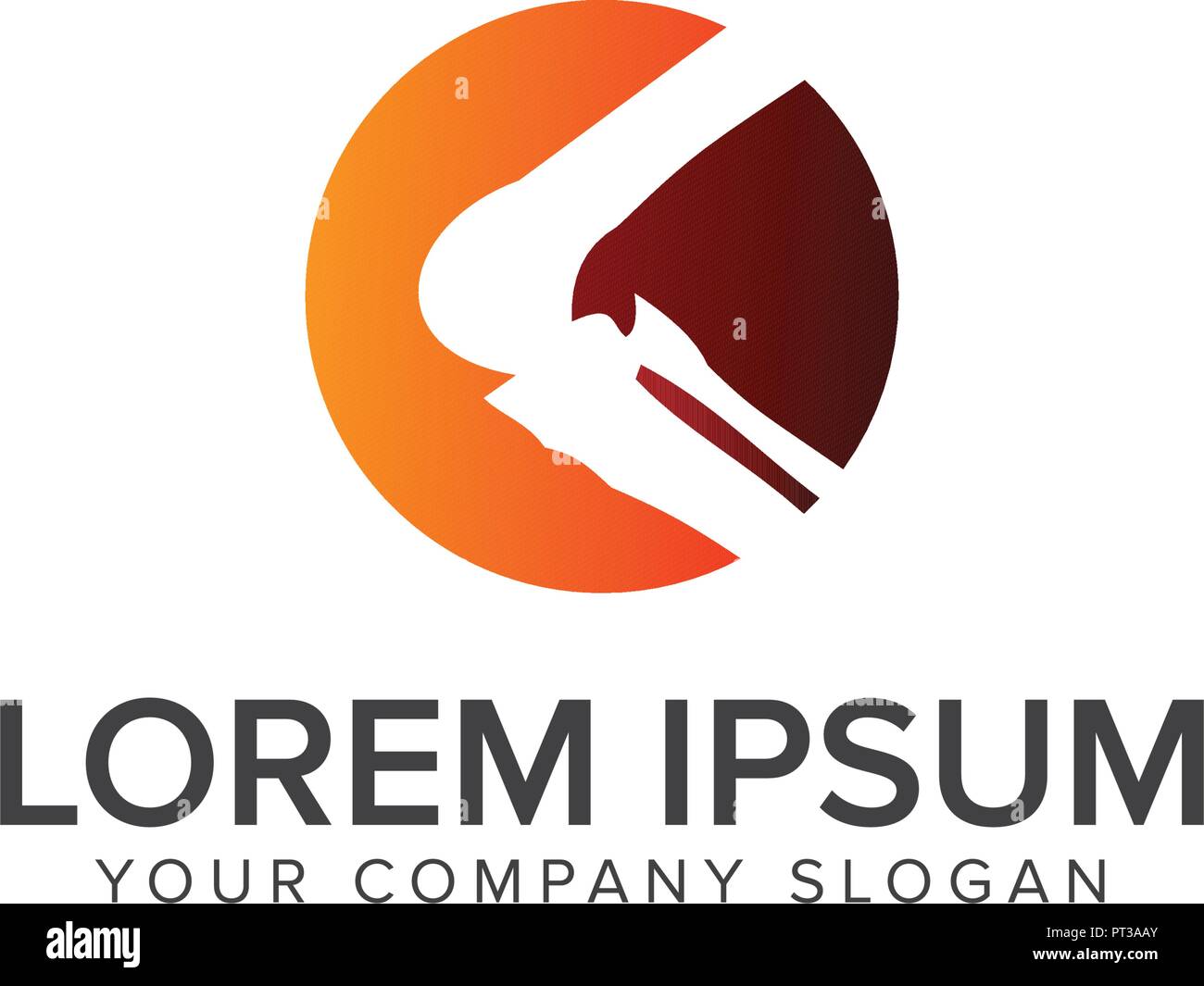 Medical osso logo design modello di concetto Illustrazione Vettoriale