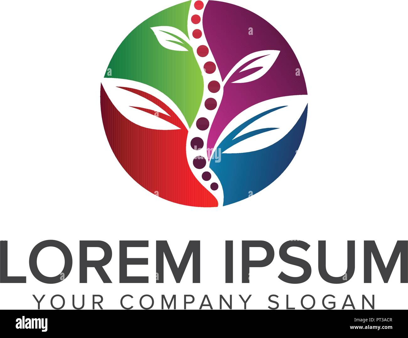 Foglia di osso Logo. Medical Design modello di concetto Illustrazione Vettoriale