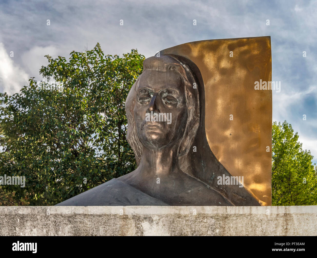 Pianista polacco Frédéric Chopin busto vicino Università di Tirana, Albania Foto Stock