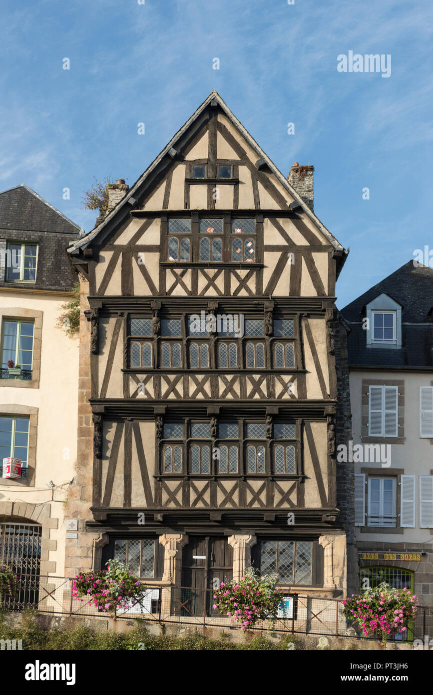 La Maison de la Duchesse Anne storica casa in legno e muratura Morlaix Bretagna Francia Foto Stock