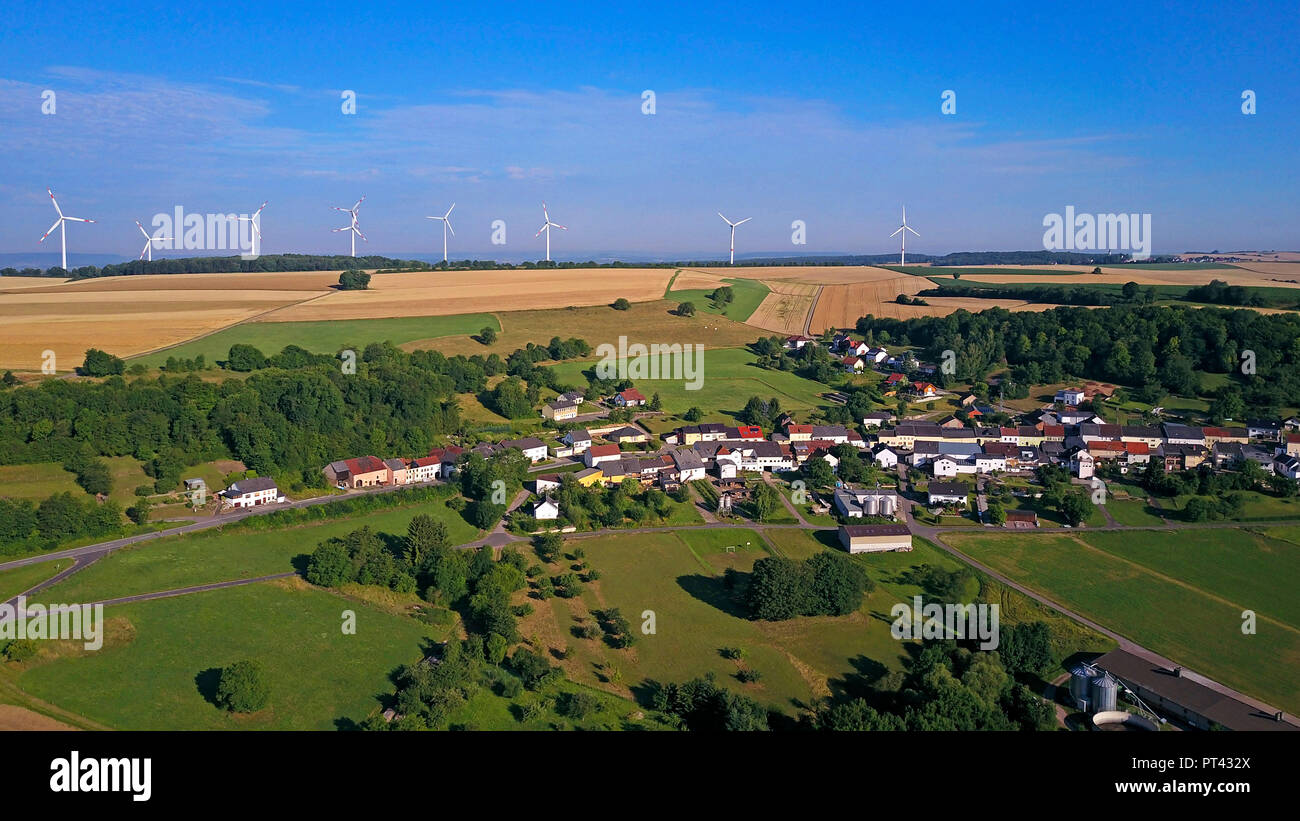 E Meurich Windpark, Saargau, Trier-Saarburg, Renania-Palatinato, Germania Foto Stock