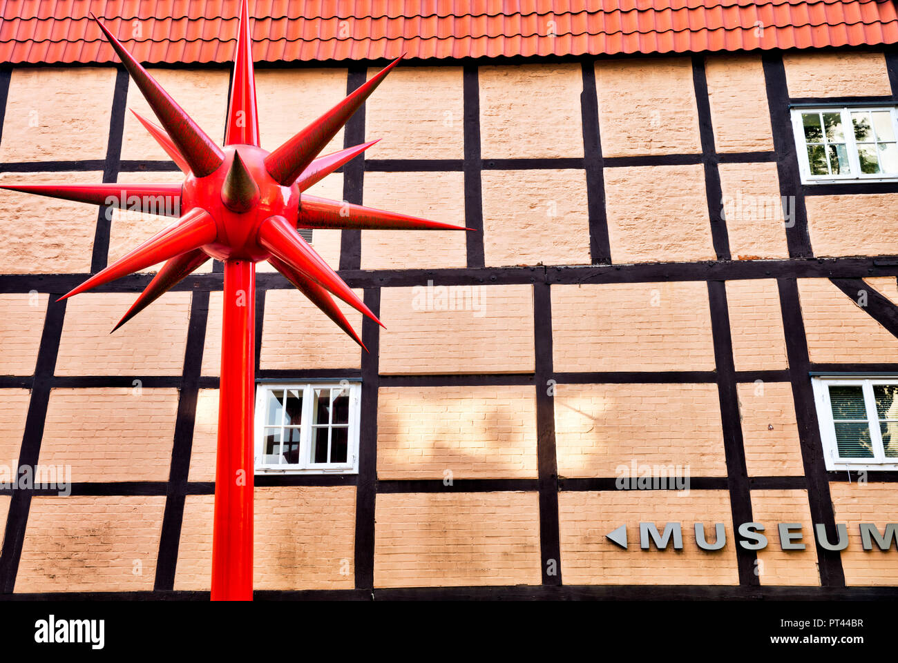 Keulenschwung, presso il Bomann Museum, casa vista facciata della casa, semi-legno, città vecchia, Celle, Bassa Sassonia, Germania, Europa Foto Stock