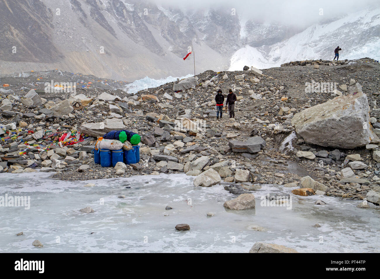 Campo Base Everest Foto Stock