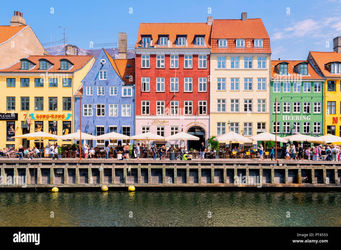 Nyhavn, Copenaghen, Hovedstaden, Danimarca, Nord Europa, Foto Stock