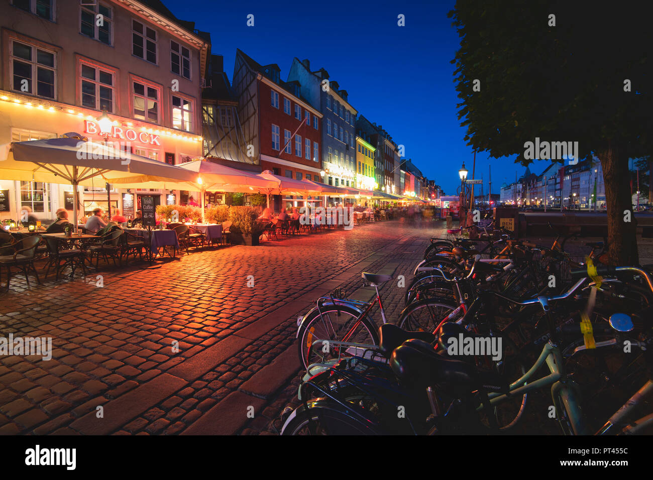 Nyhavn, Copenaghen, Hovedstaden, Danimarca, Nord Europa, Foto Stock