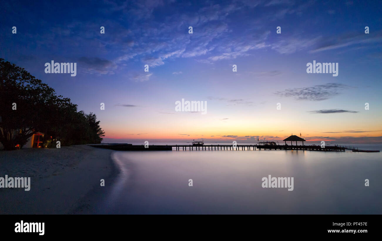 Maldive atollo di Ari Nord, Maayafushi, Oceano indiano, Asia del sud Foto Stock