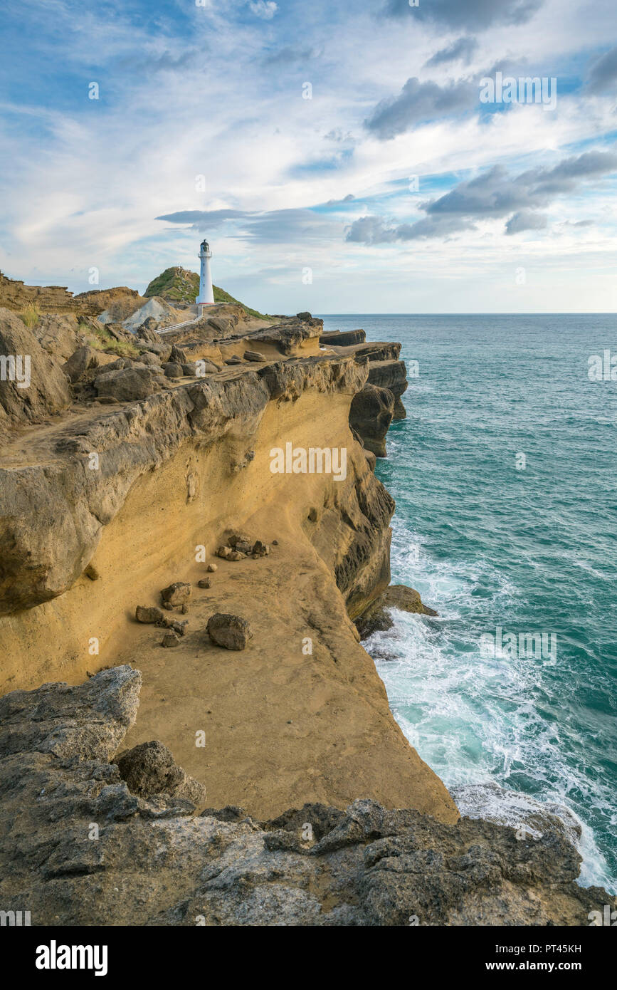 Castlepoint faro, Castlepoint, Wairarapa regione, Isola del nord, Nuova Zelanda, Foto Stock