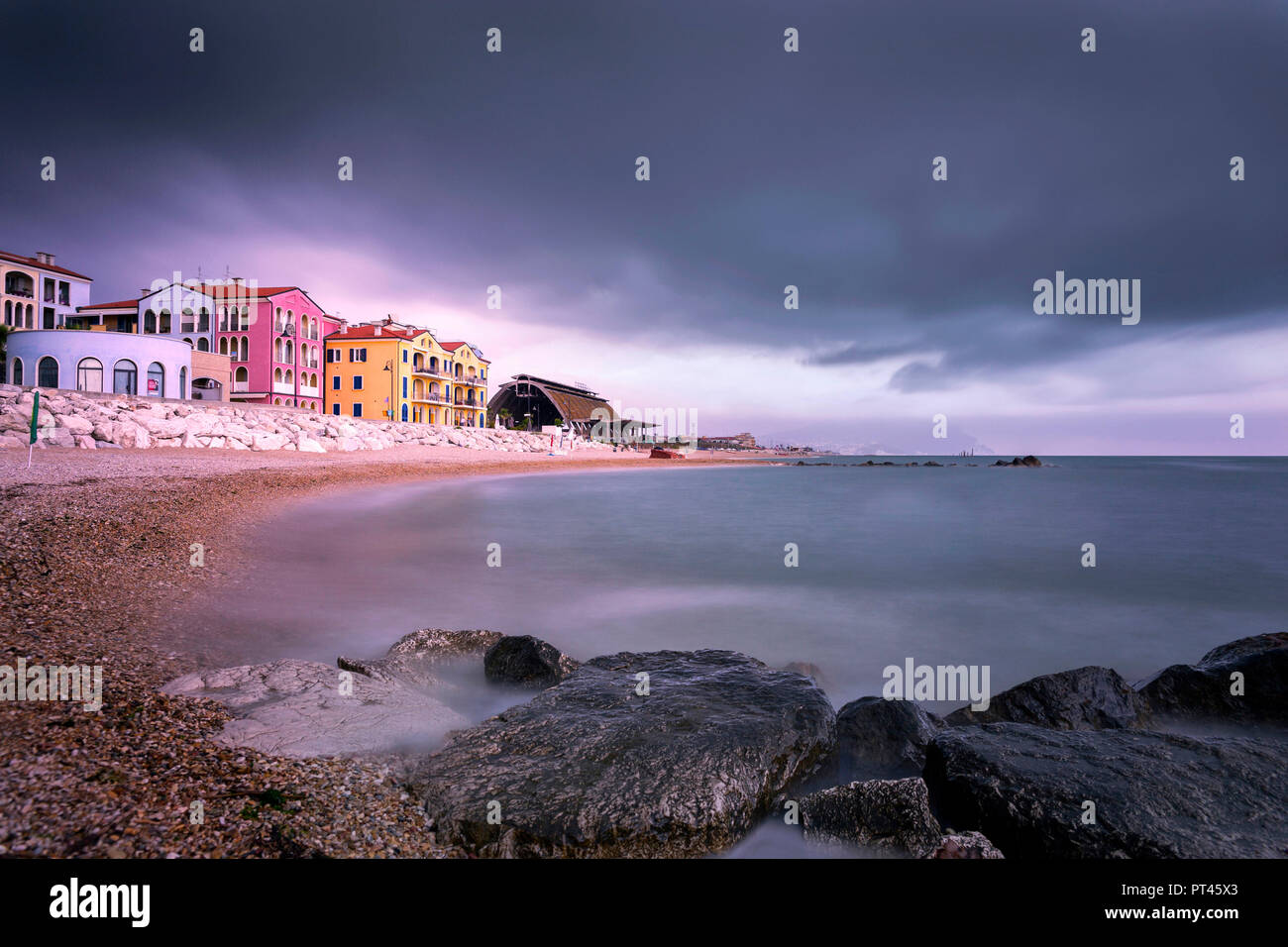 Porto Recanati village, distretto di Macerata, Marche, Italia Foto Stock