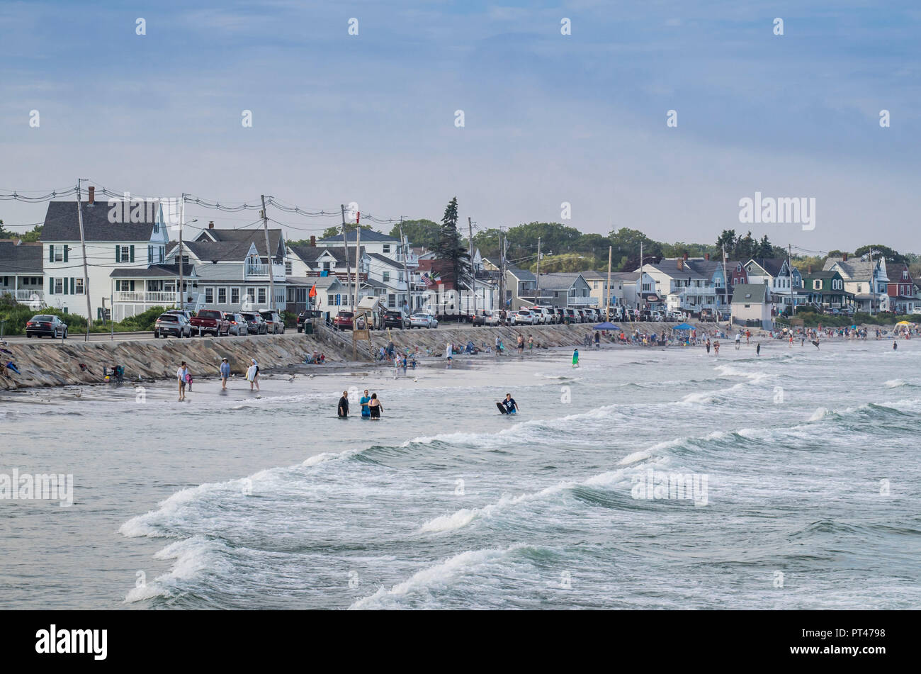 Stati Uniti d'America, New England, Maine, York Beach, spiaggia vista, estate Foto Stock