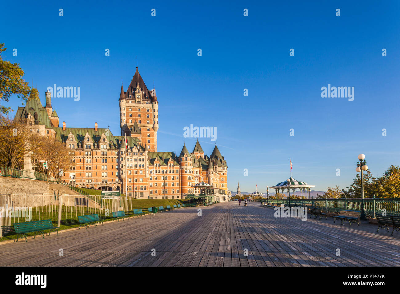 Canada Quebec, Quebec City, Chateau Frontenac e terrazza Dufferin Foto Stock