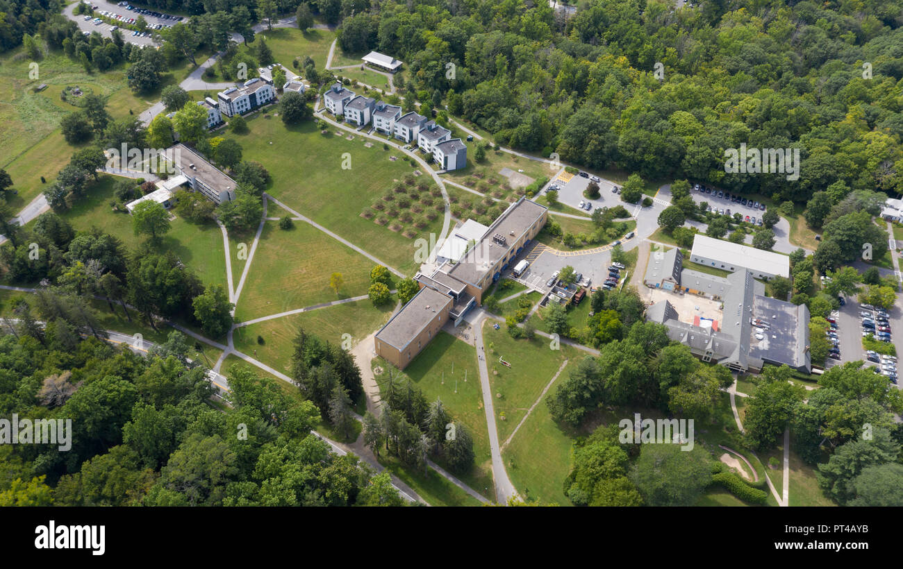 Vista aerea di Bard College di Annandale sullo Hudson, NY, STATI UNITI D'AMERICA Foto Stock
