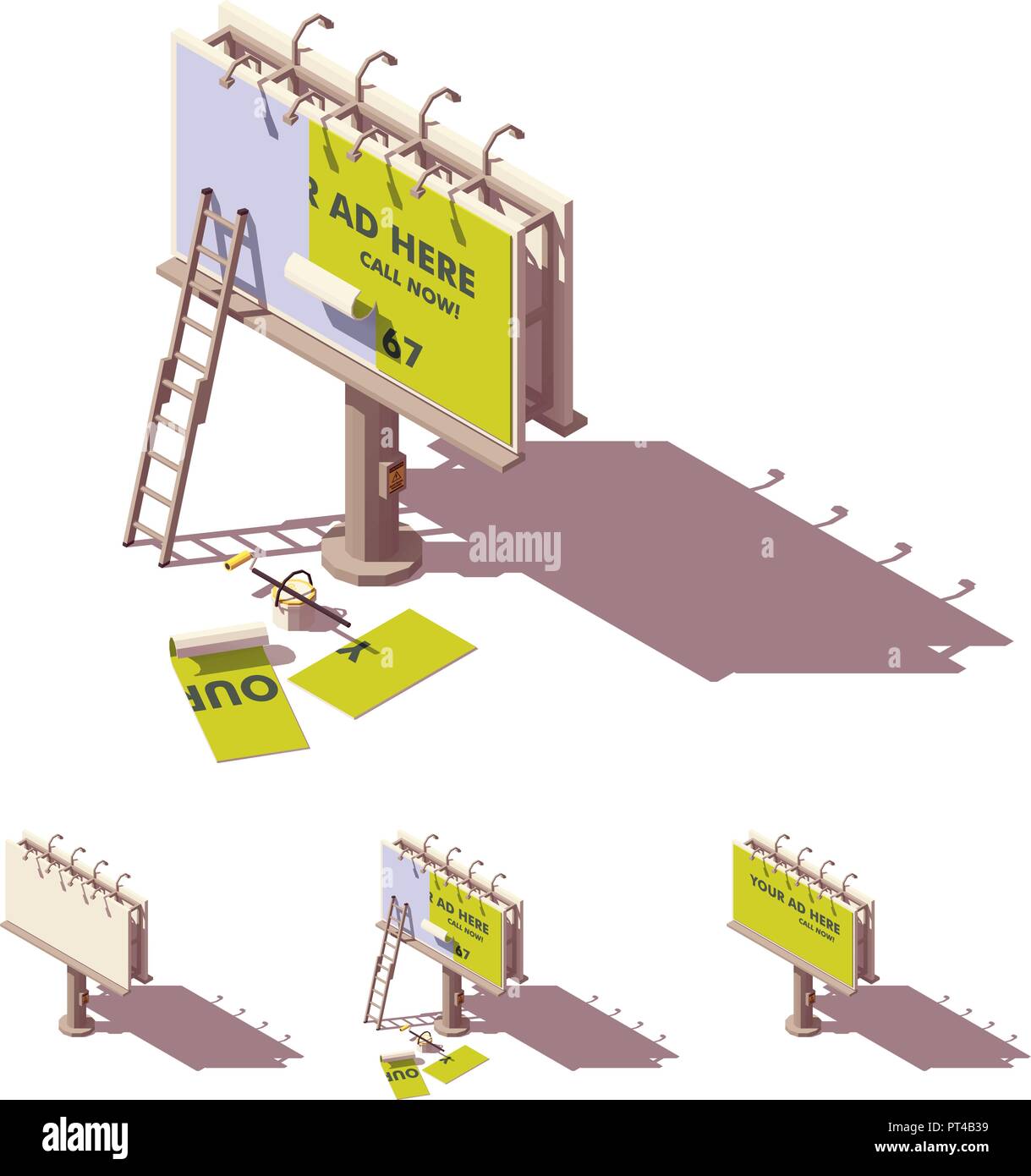 Vettore billboard isometrica Illustrazione Vettoriale
