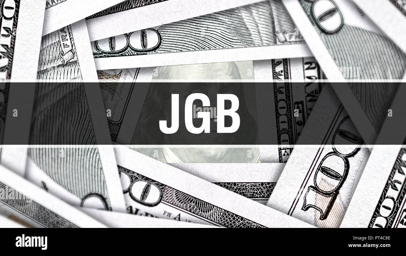 JGB Closeup concetto. Dollari Americani di denaro contante,il rendering 3D. JGB a Dollar banconota. Financial USA soldi banconota commerciale gli investimenti di denaro utile Foto Stock