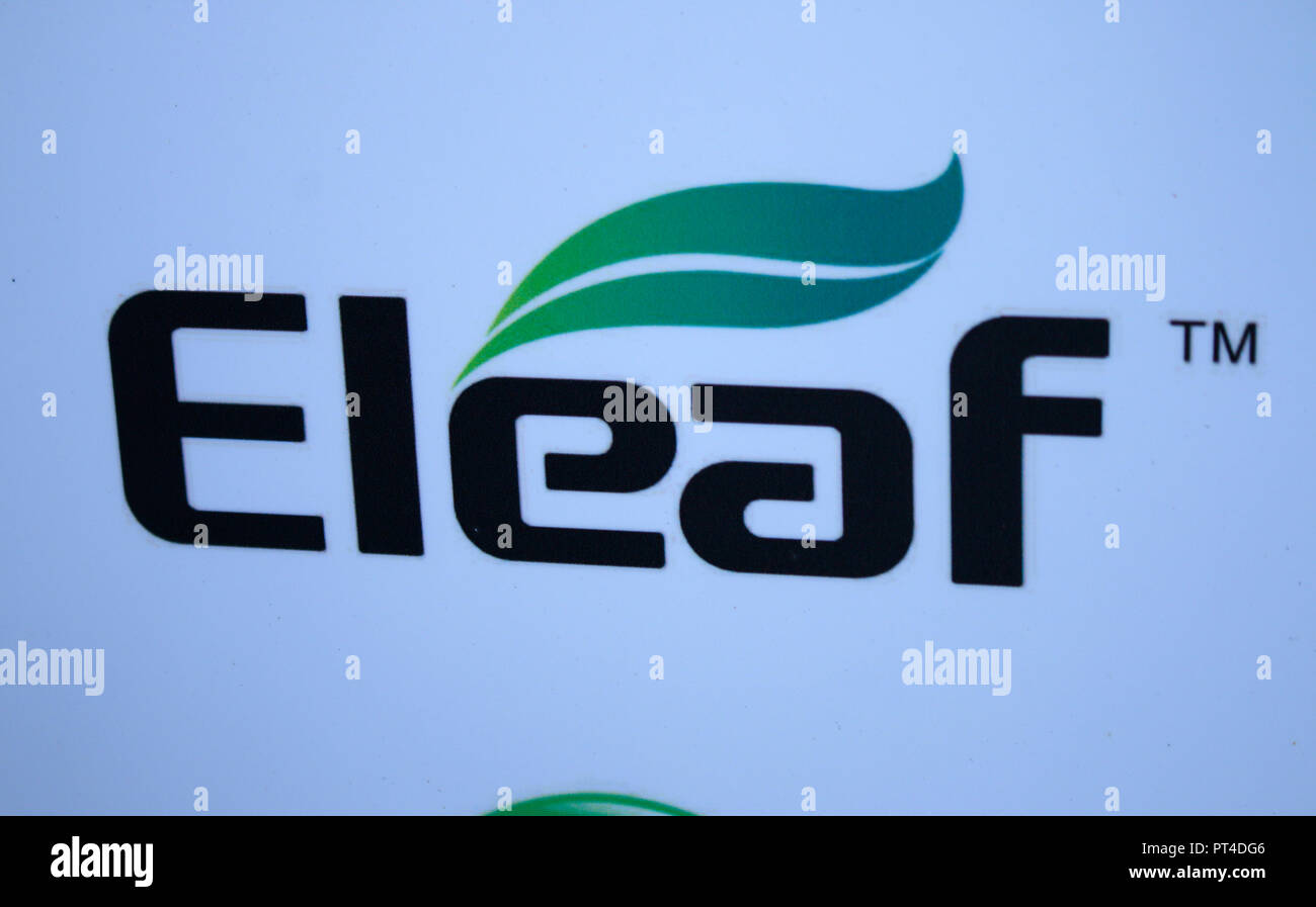 Das Logo der Marke/ il logo del marchio "Eleaf', Belfast, Nordirland/ Irlanda del Nord (nur fuer redaktionelle Verwendung. Keine Werbung. Referenz Foto Stock