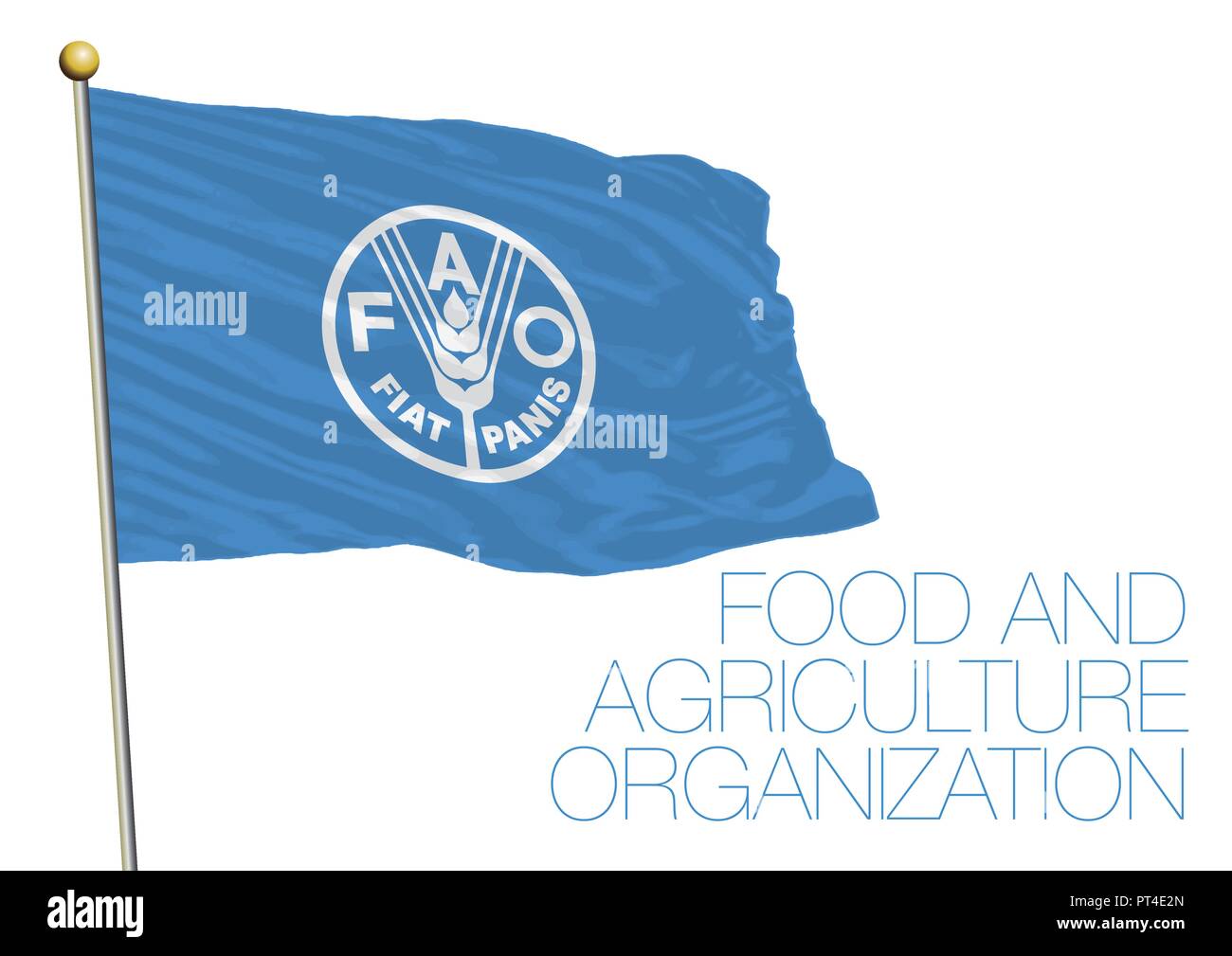 La FAO, Cibo ed Organizzazione di Agricoltura bandiera delle Nazioni Unite Illustrazione Vettoriale