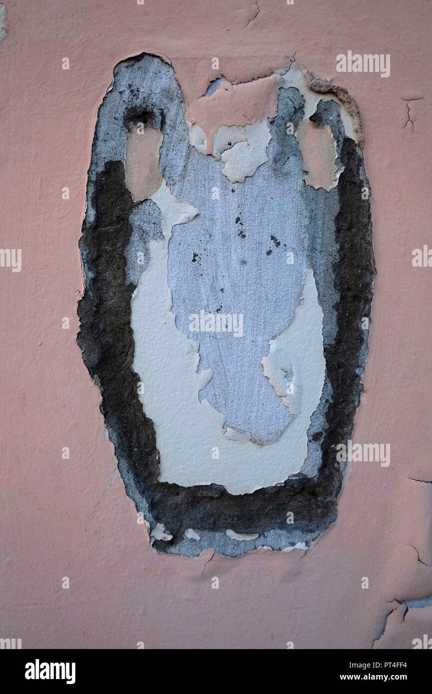 In Europa, in Grecia, Corfù, facciata vecchia, sfaldarsi, Foto Stock