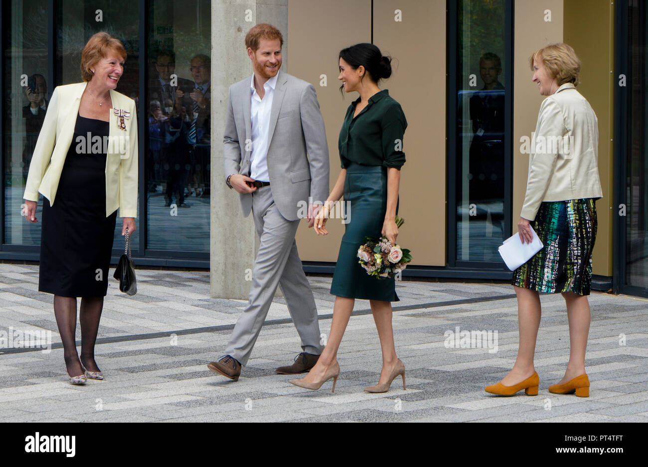 Bognor Regis, West Sussex / UK - 3 Ottobre 2018: le Loro Altezze Reali il Duca e la Duchessa di Sussex Open University (Chichester) Tech Park. Foto Stock