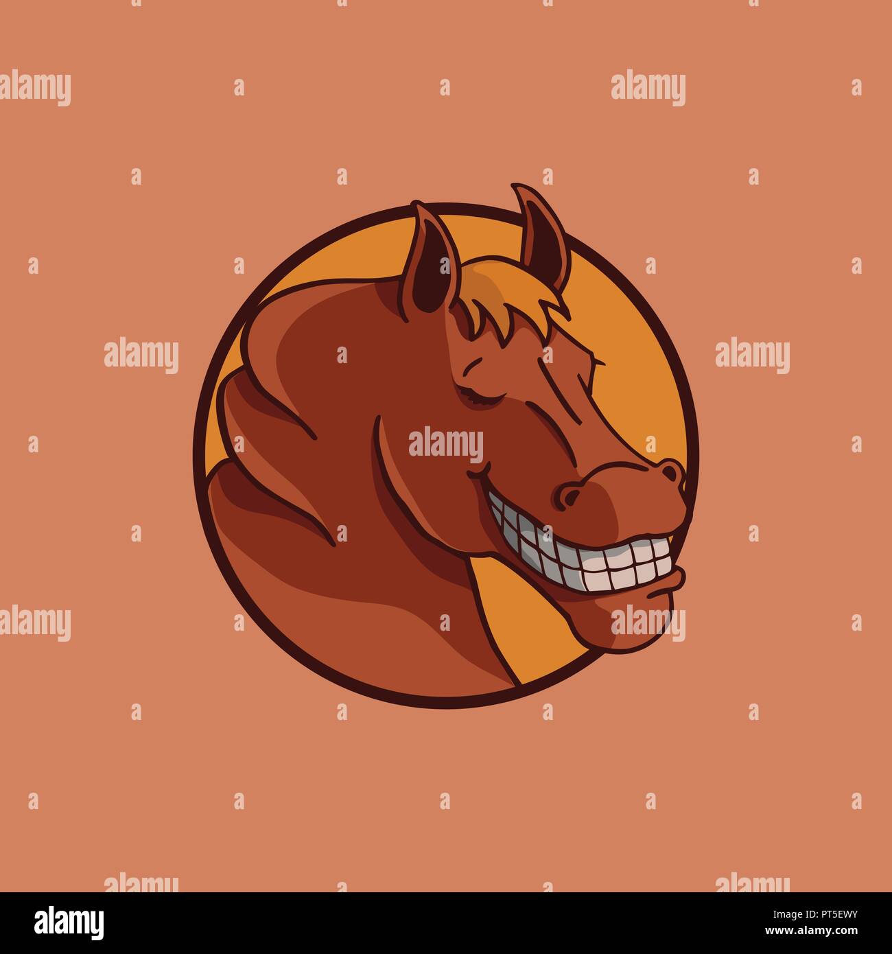 Smile cavallo illustrazione disegno vettoriale. Illustrazione Vettoriale