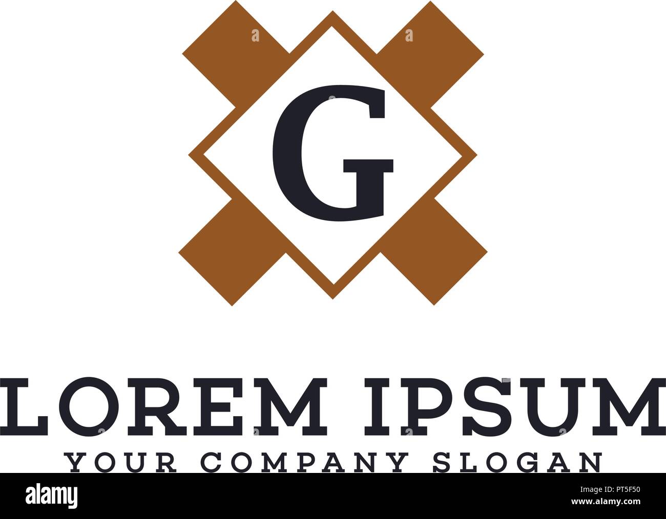 Decorazione lettera G interior design logo modello di concetto Illustrazione Vettoriale