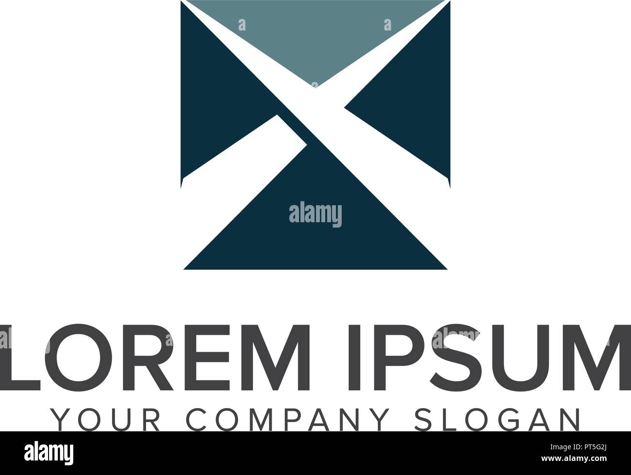 Lettera x. square logo design modello di concetto Illustrazione Vettoriale