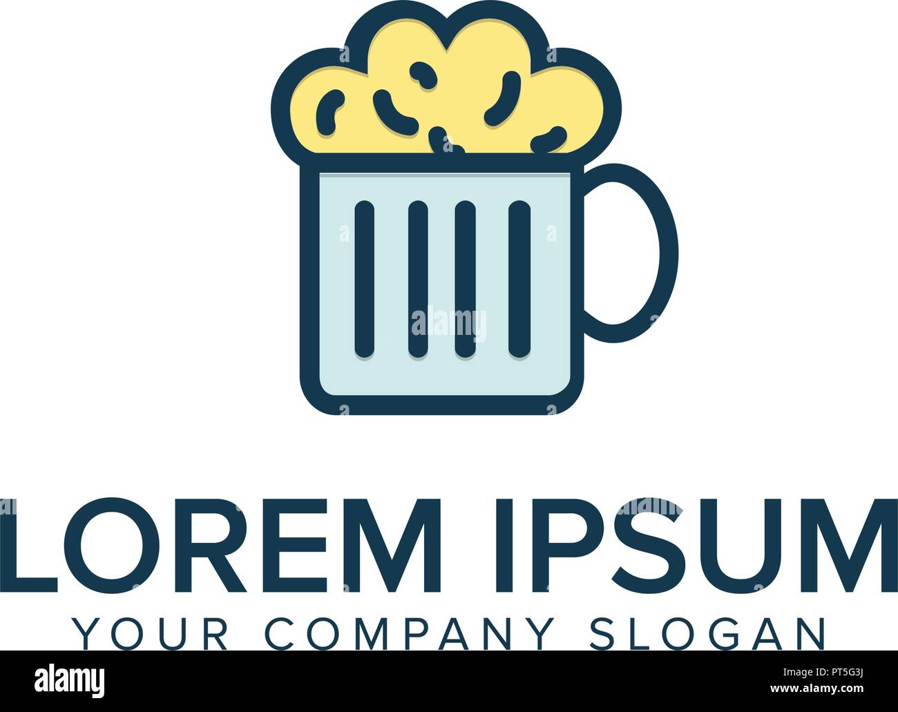 Piatto di birra logo design modello di concetto Illustrazione Vettoriale