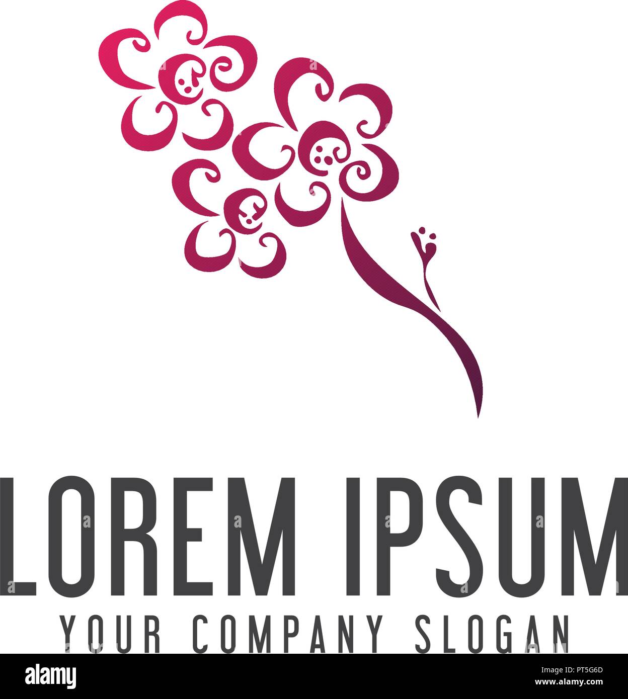 Disegno astratto fiore logo design modello di concetto Illustrazione Vettoriale