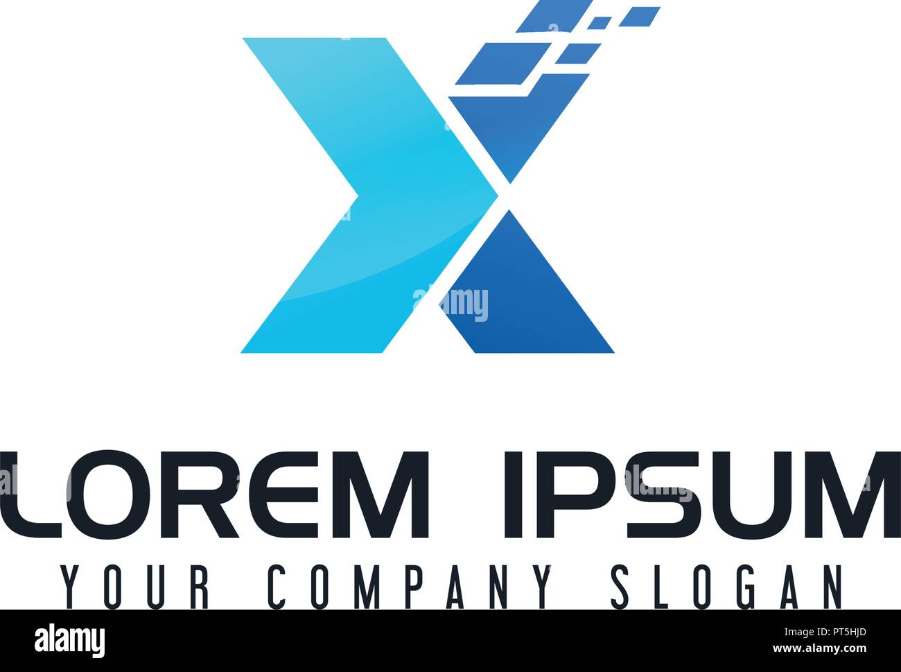 Lettera x logo. Tecnologia Design modello di concetto Illustrazione Vettoriale