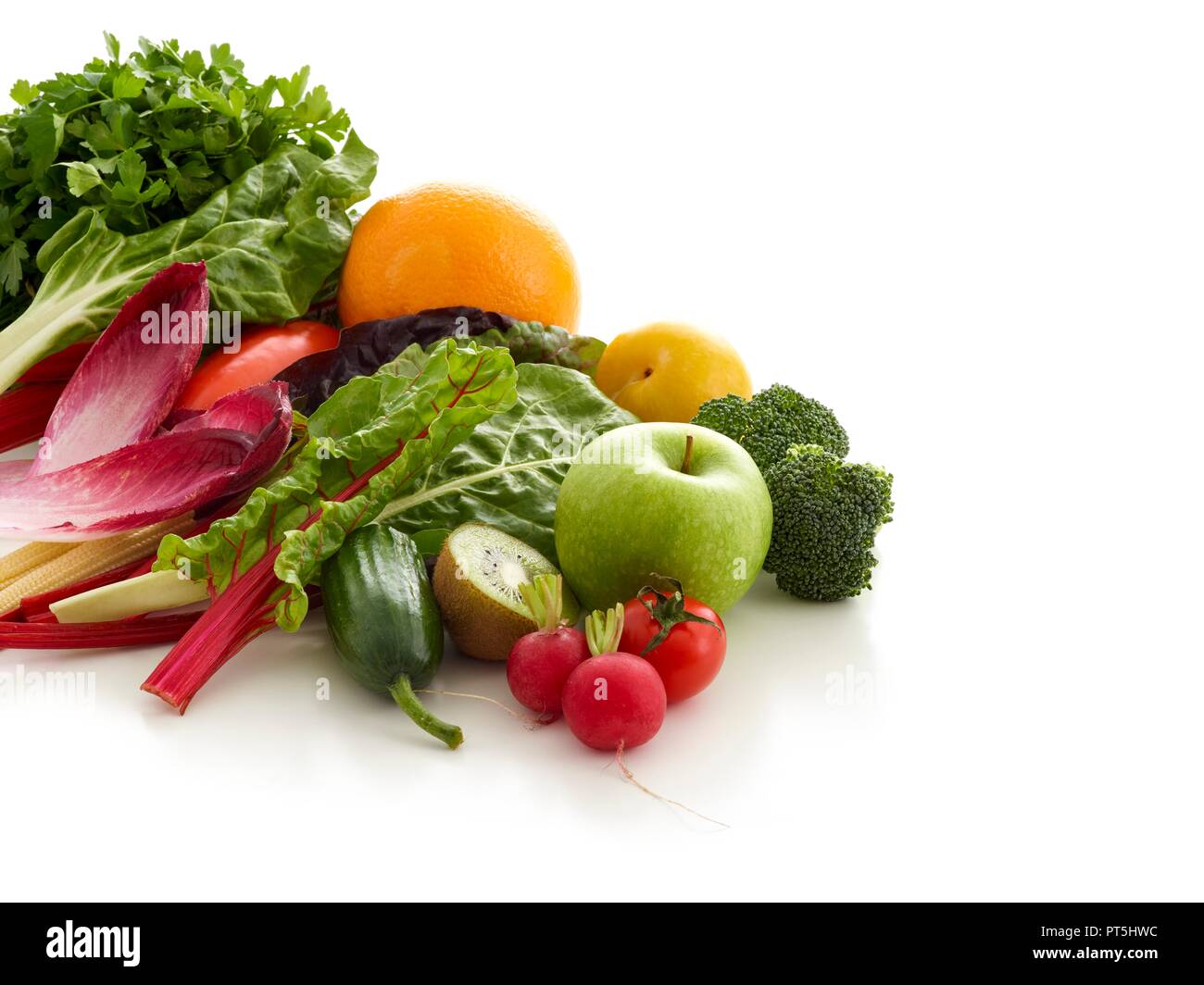 Frutta fresca e verdure, studio shot. Foto Stock
