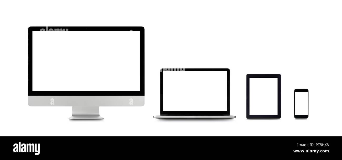 Vuoto dispositivo digitale schermate. Foto Stock