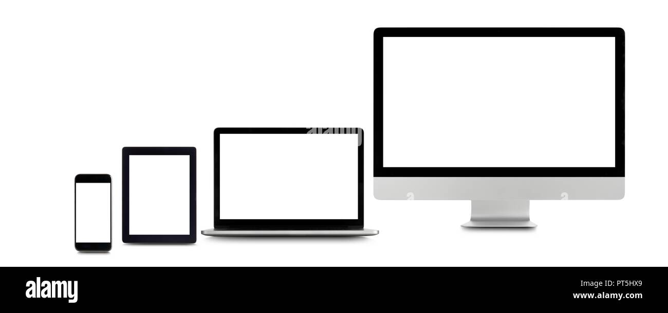 Vuoto dispositivo digitale schermate. Foto Stock