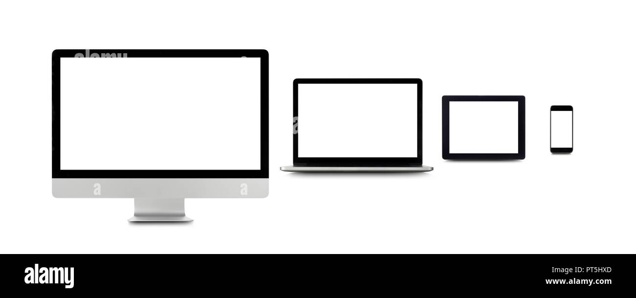 Vuoto dispositivo digitale schermate. Foto Stock