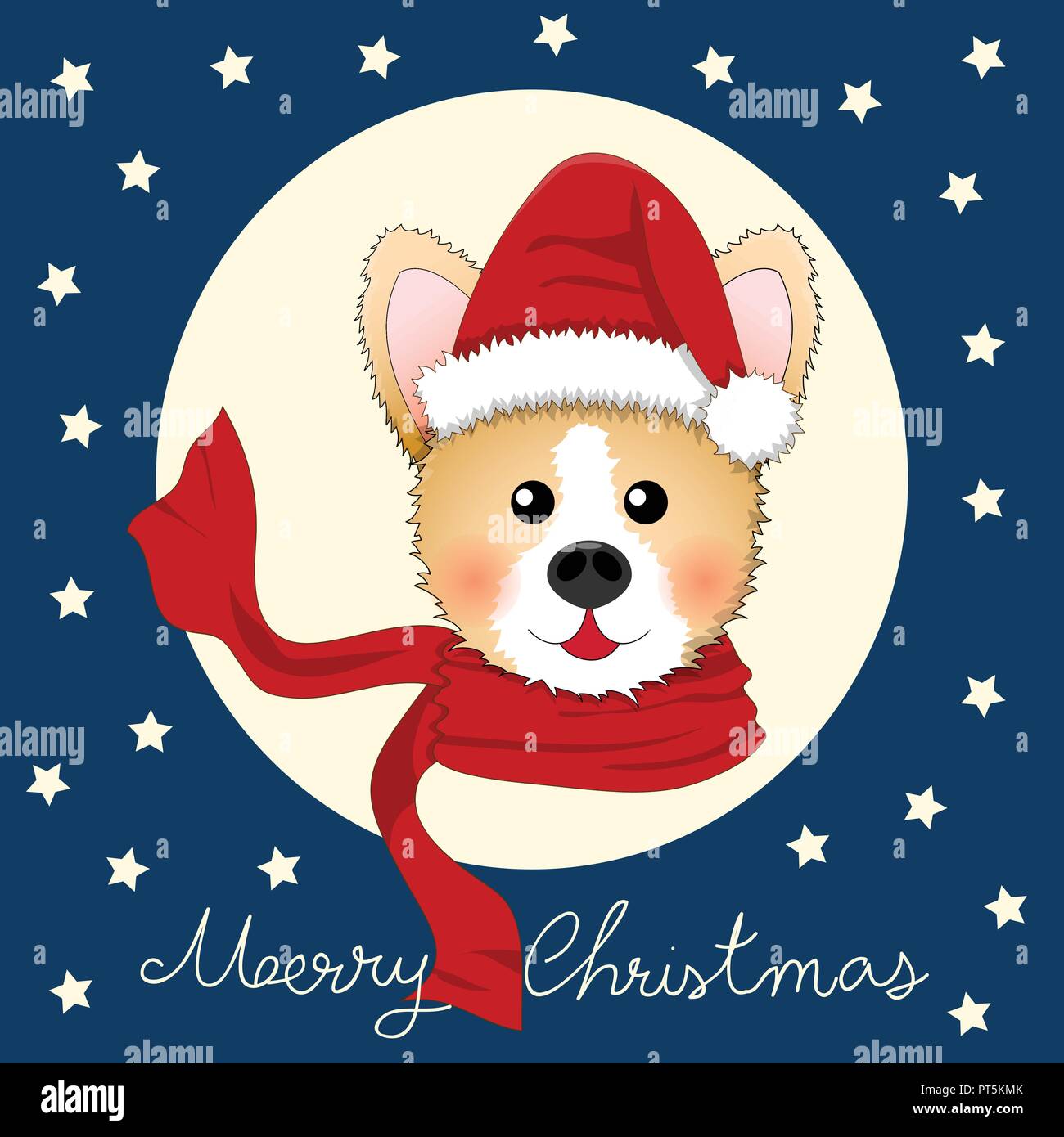Babbo Natale Blu.Corgi Babbo Natale Con Sciarpa Rossa Su Blu Natale Biglietto Di Auguri Illustrazione Vettoriale Immagine E Vettoriale Alamy