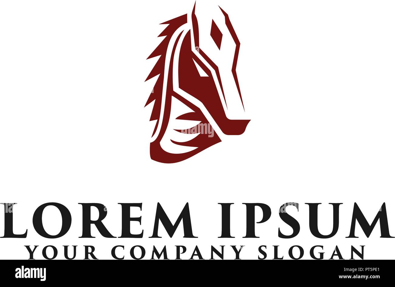 Testa di cavallo logo design modello di concetto Illustrazione Vettoriale