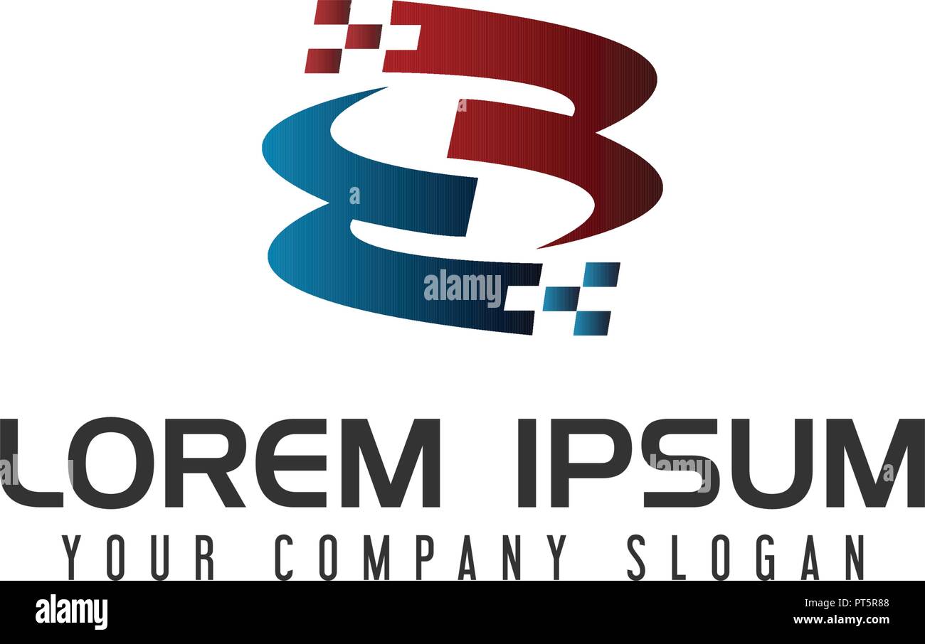 Lettera S per il logo della tecnologia di progettazione del modello di concetto Illustrazione Vettoriale