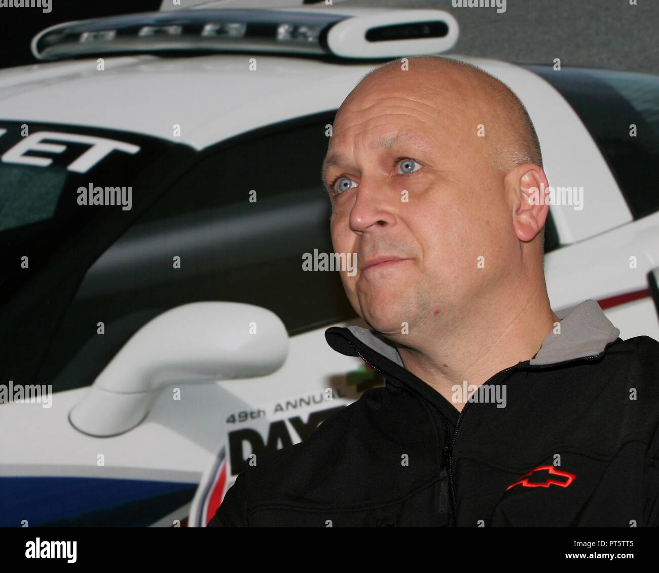 Hall of Fame la leggenda del baseball Cal Ripken Jr è introdotto per i media come sarà lui a guidare la pace car per la Daytona 500 al Daytona International Speedway di Daytona Beach, in Florida, il 18 febbraio 2007. Foto Stock