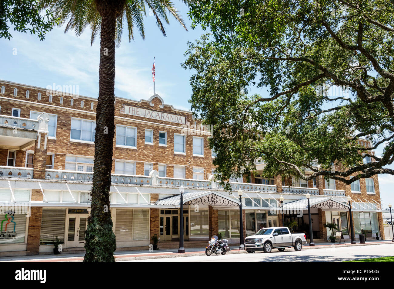 Florida Avon Park Main Street l'ingresso principale dell'hotel Jacaranda, Foto Stock