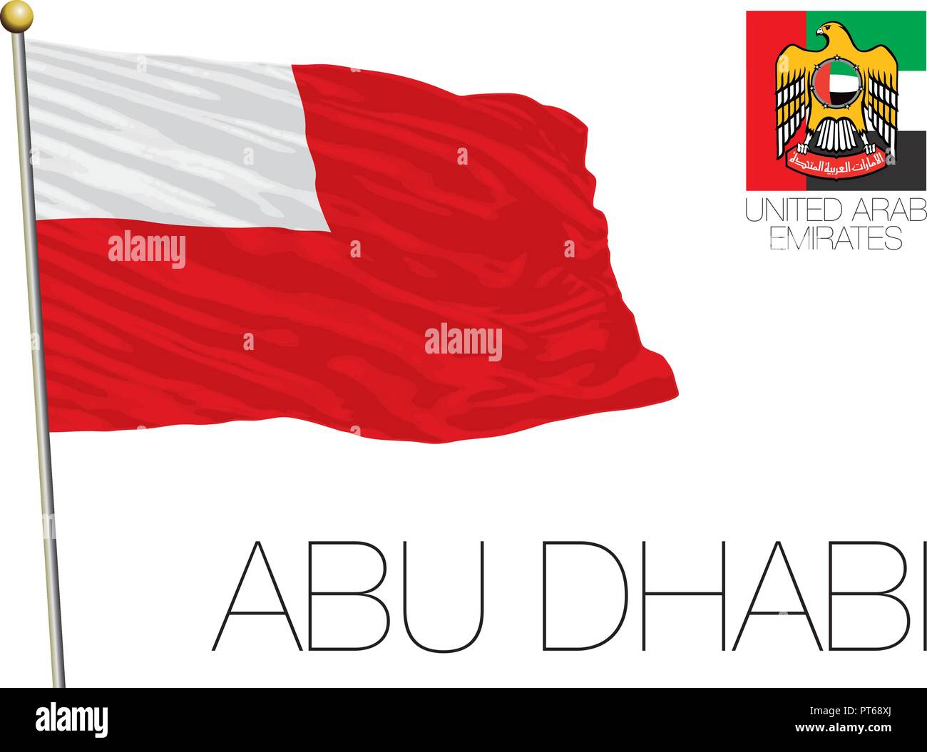 Abu Dhabi, Emirati Arabi Uniti ufficiale e le bandierine regionali, illustrazione vettoriale Illustrazione Vettoriale