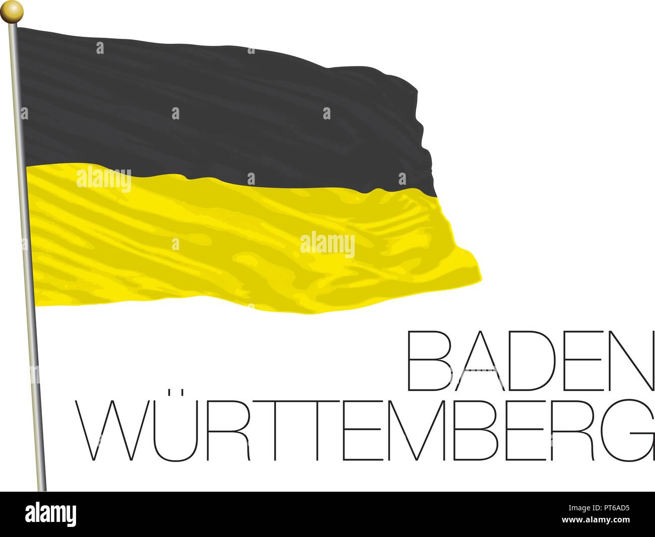 Baden Wurttenberg regionali lander e bandiera, Germania, illustrazione vettoriale Illustrazione Vettoriale