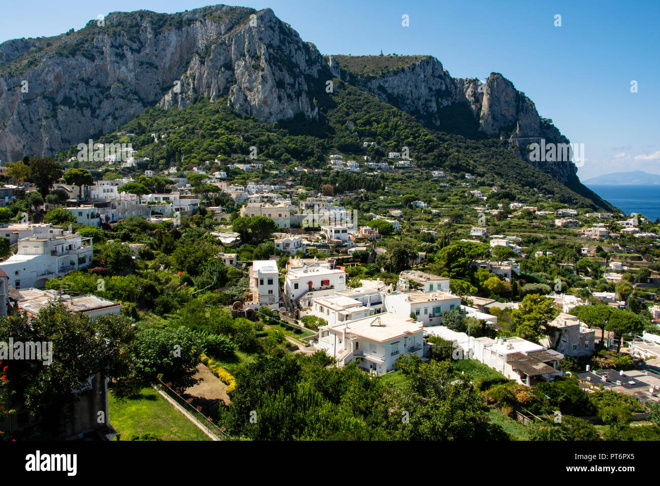 Una vista dell'isola di Capri ITALIA Foto Stock