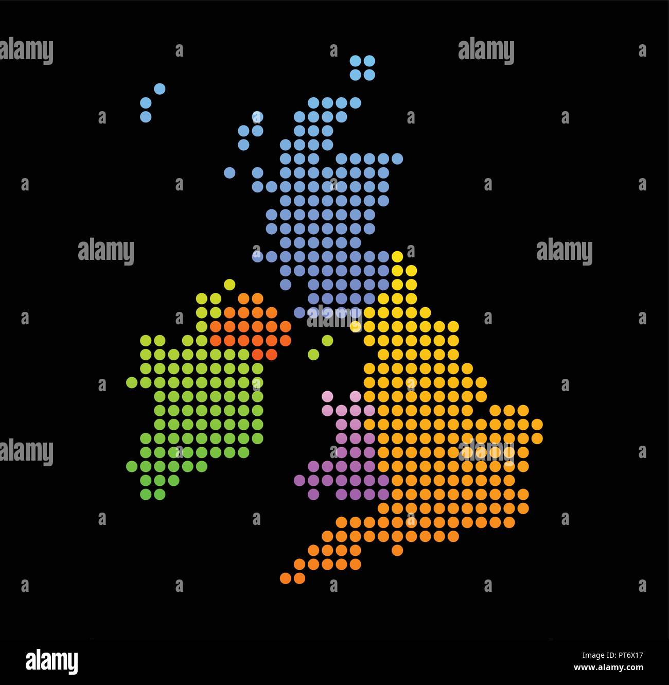 Mappa di Regno Unito e Irlanda Illustrazione Vettoriale