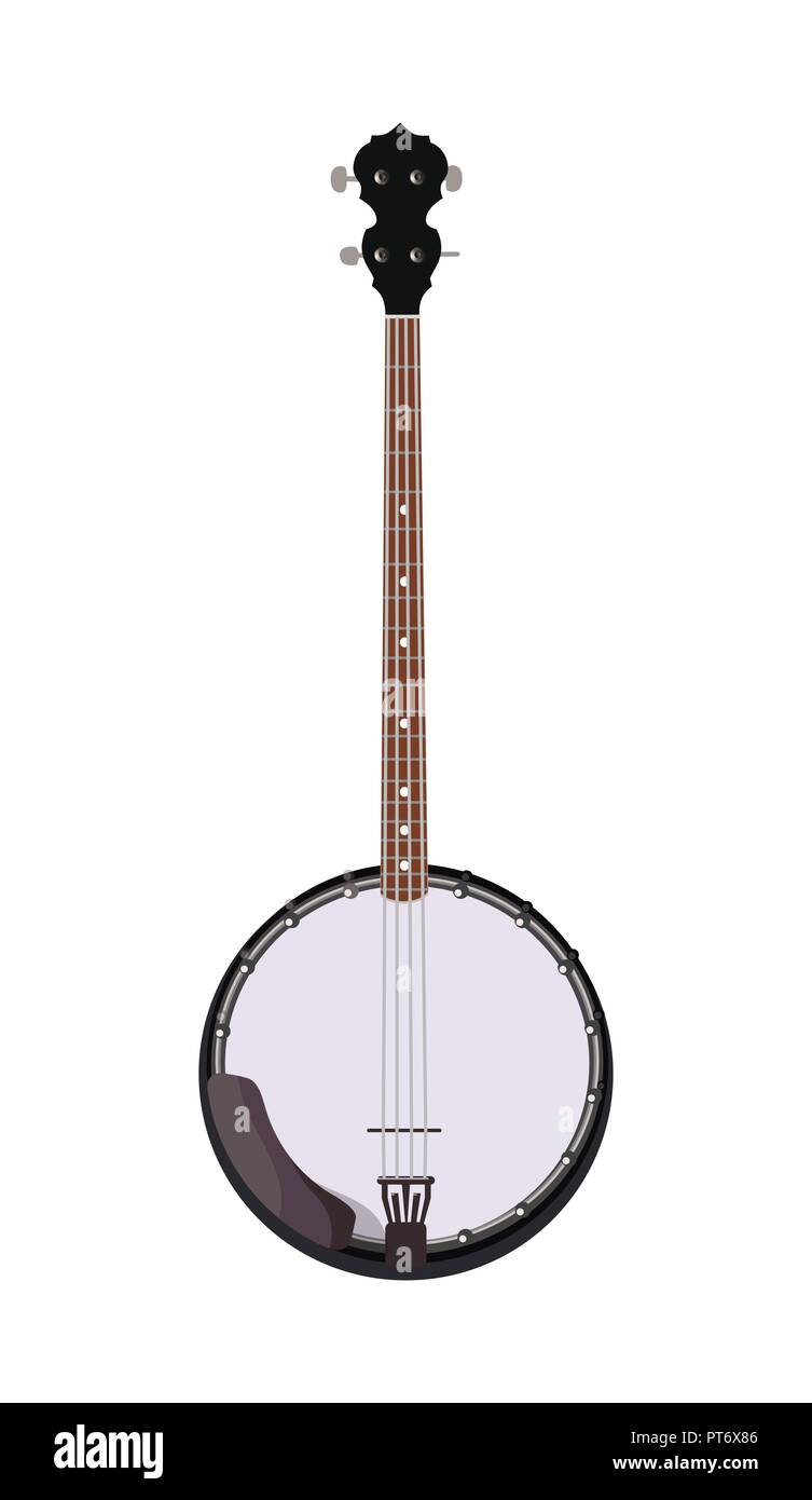 Banjo - Folk strumenti musicali in stile realistico Illustrazione Vettoriale