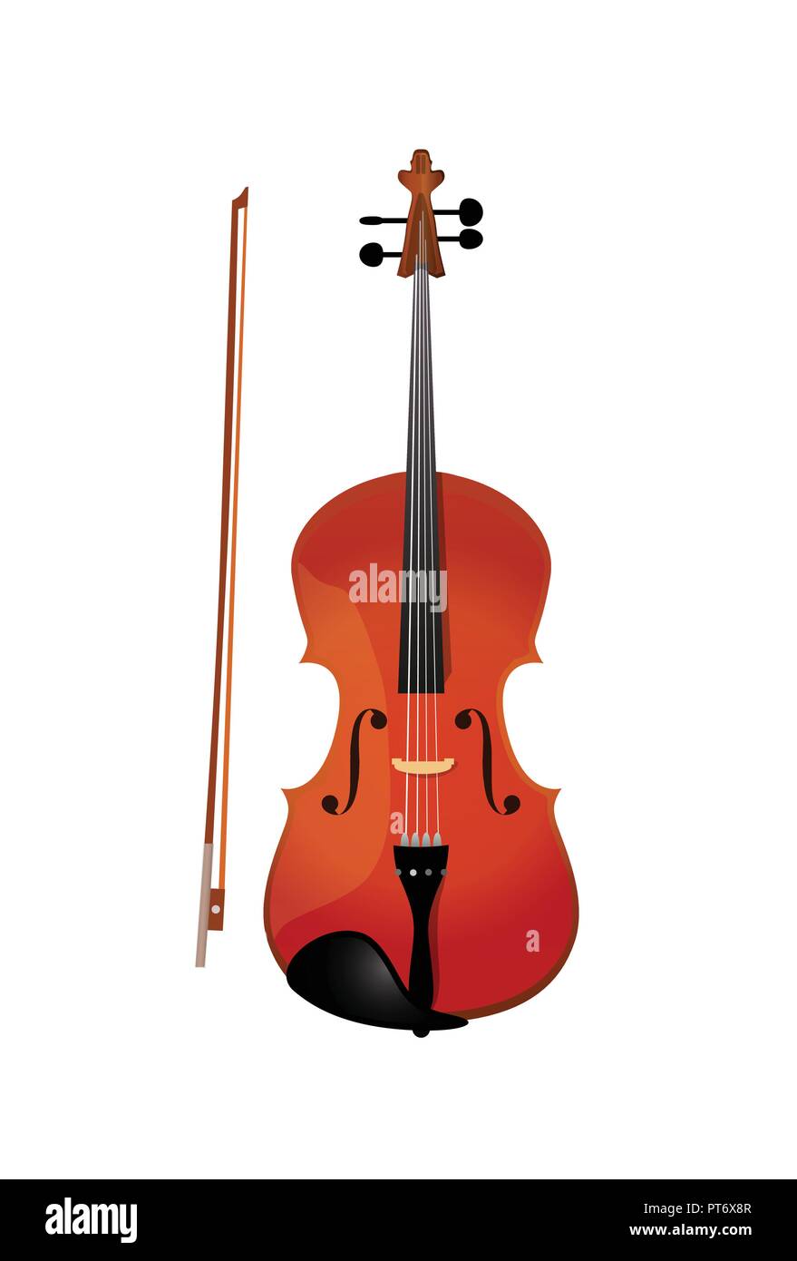 Red violino isolato, illustrazione vettoriale di Fiddle Illustrazione Vettoriale