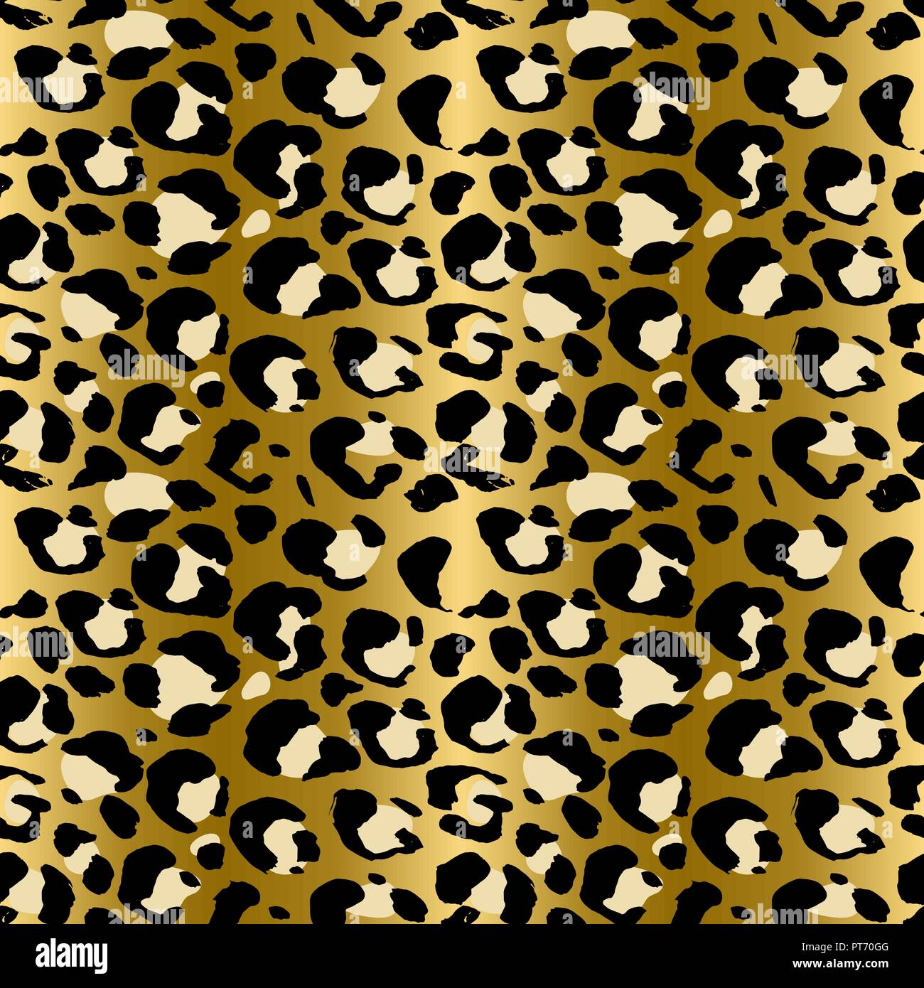 Seamless pattern di leopard. Pelle di animale grunge texture. Oro gradiente dello sfondo. Illustrazione Vettoriale. Illustrazione Vettoriale