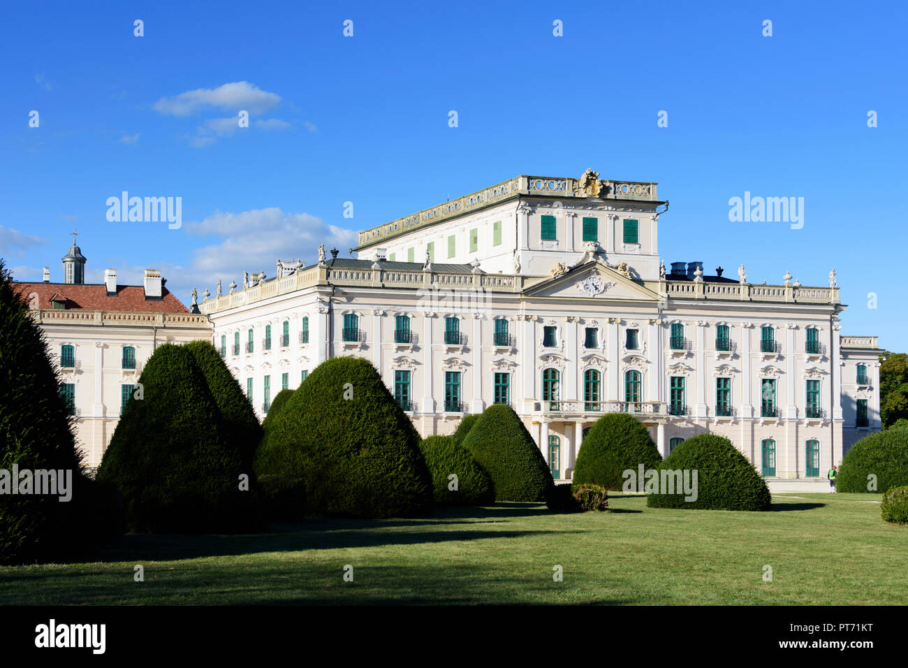 Fertöd: Schloss Esterhazy Esterhaza (palazzo), parkside, park di Neusiedler See (lago di Neusiedl), Győr-Moson-Sopron, Ungheria Foto Stock