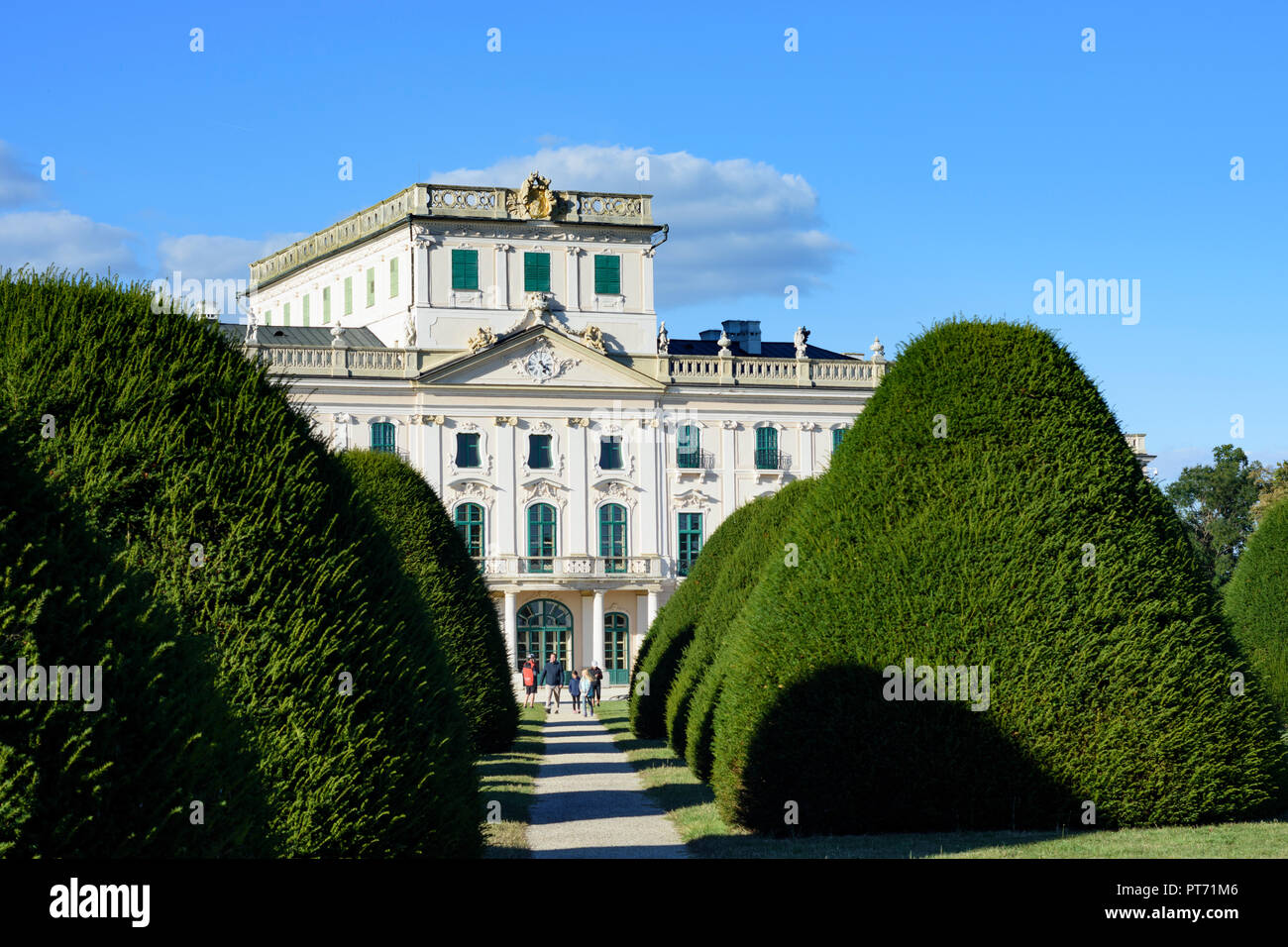 Fertöd: Schloss Esterhazy Esterhaza (palazzo), parkside, park di Neusiedler See (lago di Neusiedl), Győr-Moson-Sopron, Ungheria Foto Stock