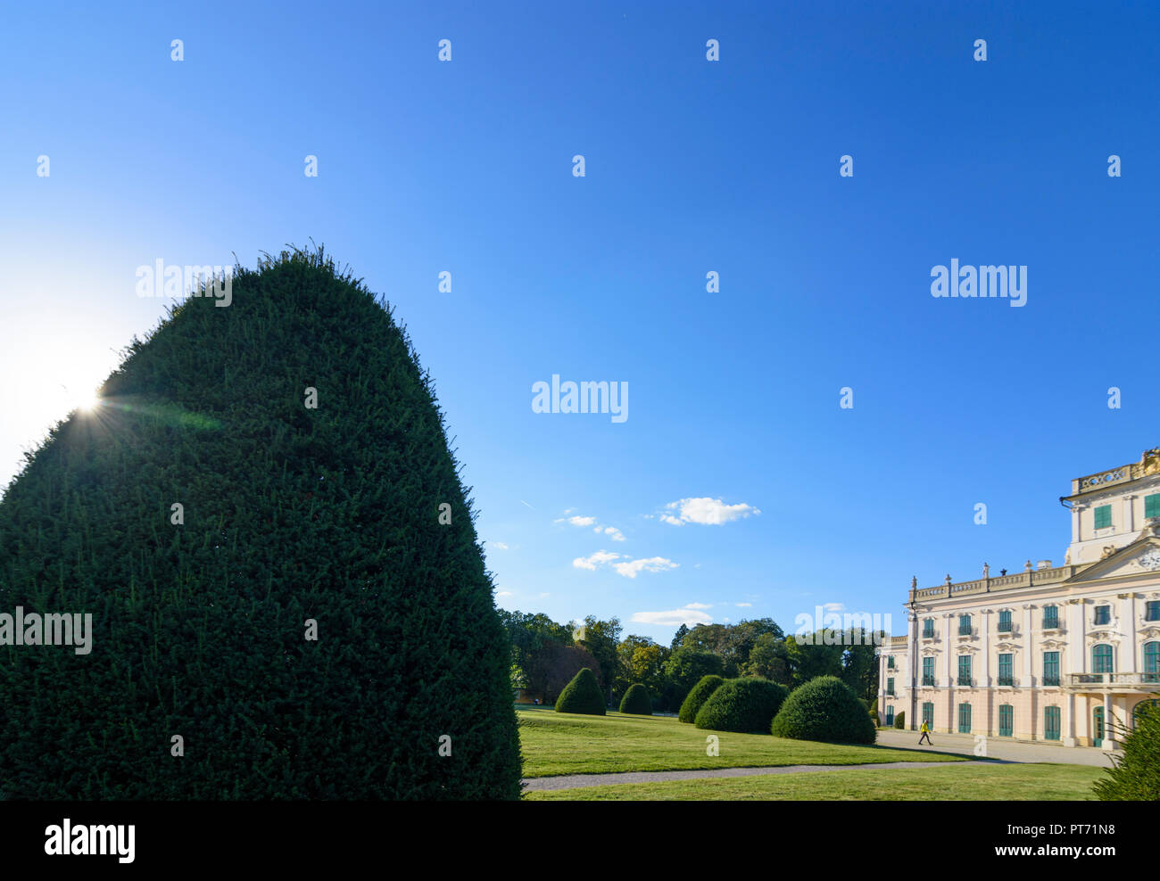 Fertöd: Schloss Esterhazy Esterhaza (palazzo), parkside, park di Neusiedler See (lago di Neusiedl), Győr-Moson-Sopron, Ungheria Foto Stock