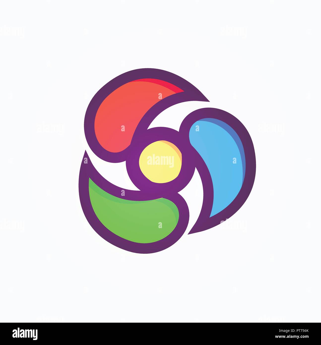 Il Logo astratto nella forma di Swirl per Hight Tech Company Illustrazione Vettoriale