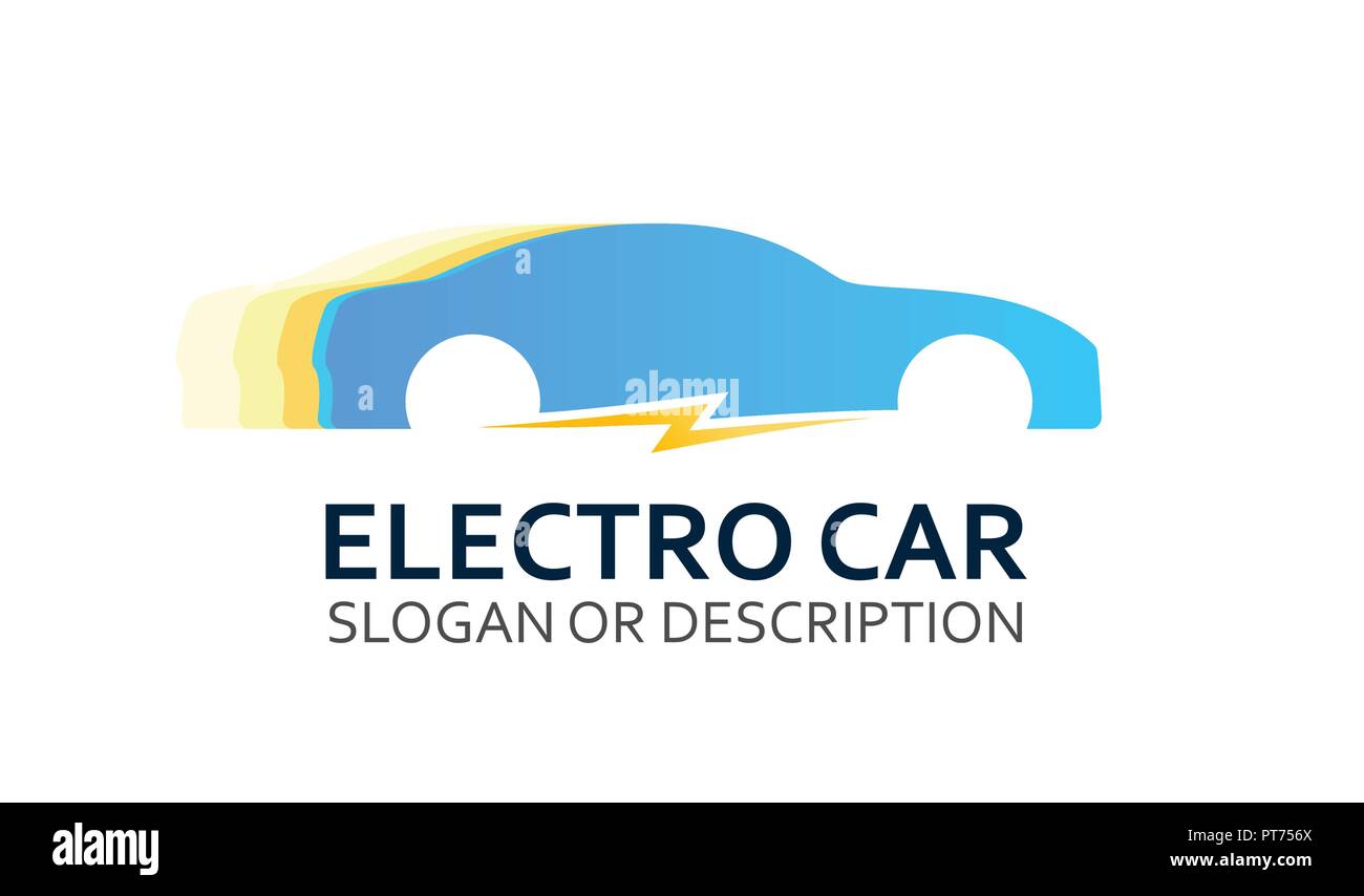 Il logo colorato di Electro auto su bianco Illustrazione Vettoriale
